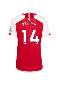 Arsenal Eddie Nketiah #14 Jalkapallovaatteet Naisten Kotipaita 2023-24 Lyhythihainen